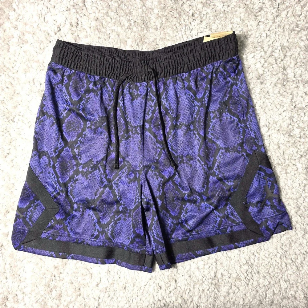 Nike Jordan Dri-FIT Mesh Diamond Shorts Men's L Purple Snakeskin NWT HF9907-543